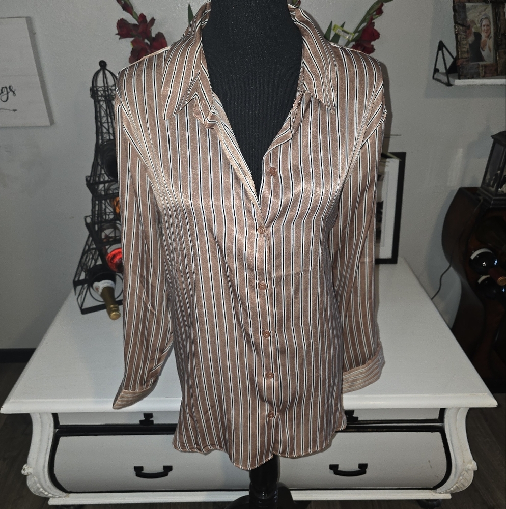 Striped Satin Blouse